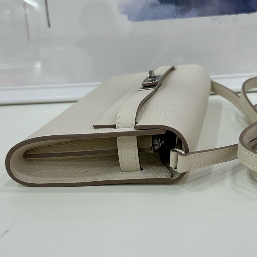 愛馬仕Hermes Kelly Togo w刻 奶昔白銀扣 99近全新-4