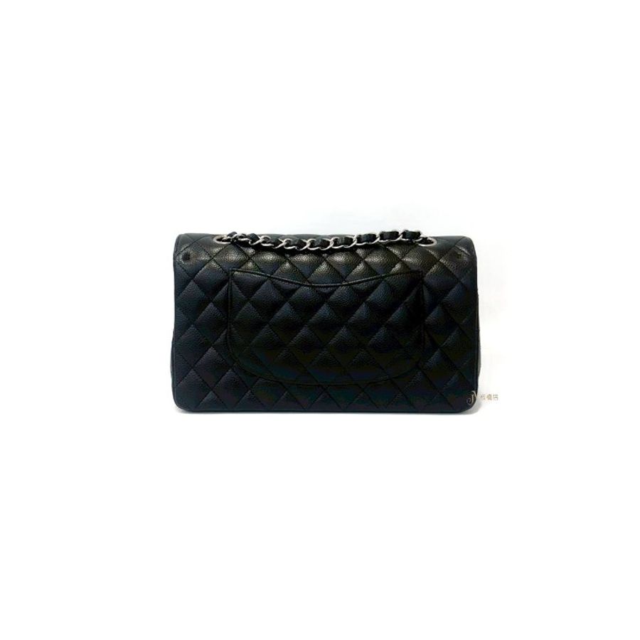CHANEL 黑荔枝皮銀扣COCO25 A01112-3