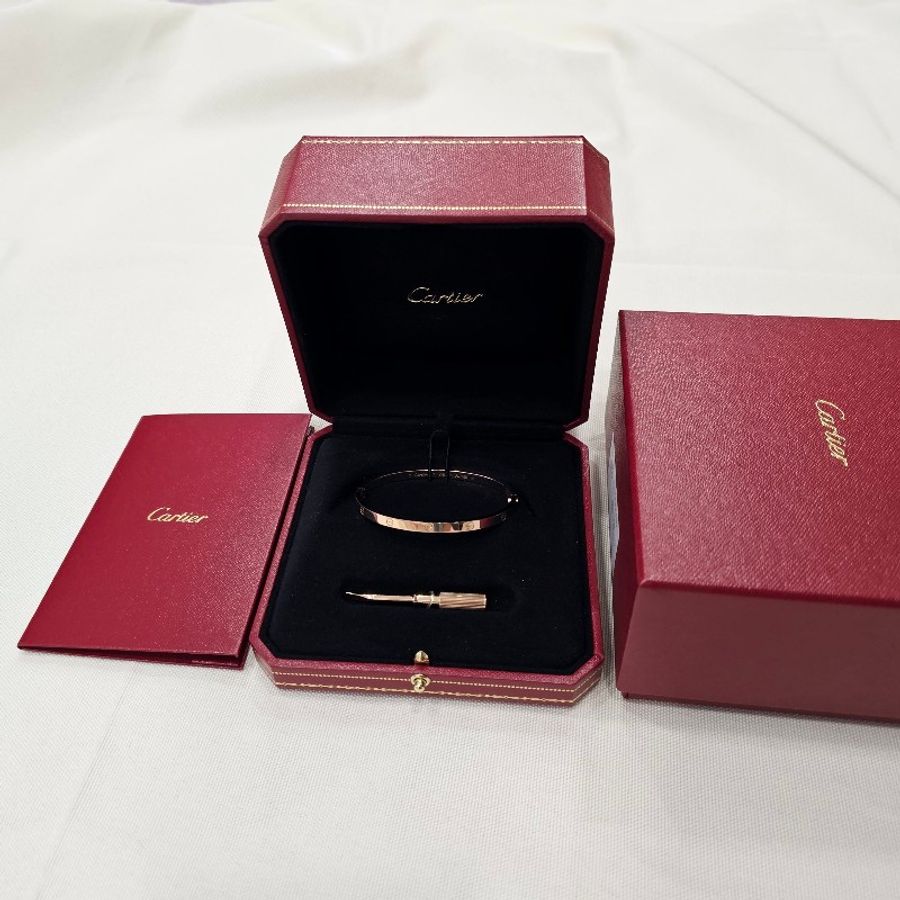 Cartier Love 手環(玫瑰金.細版.17號)-1