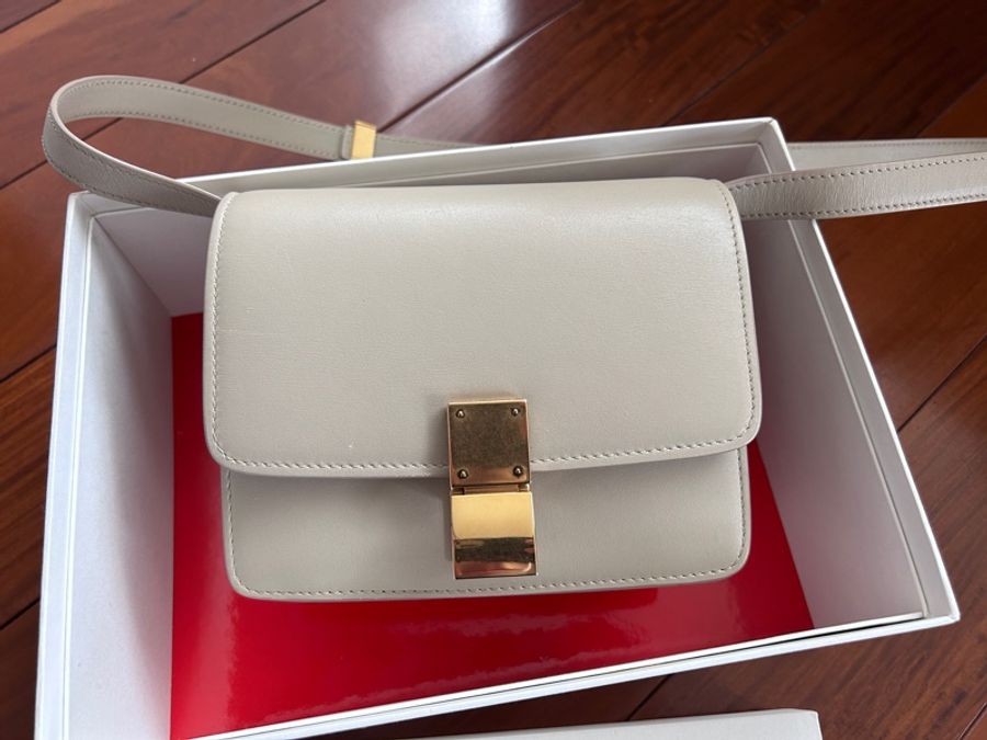 old Céline mini classic box皮 超美米灰色 9成新-1
