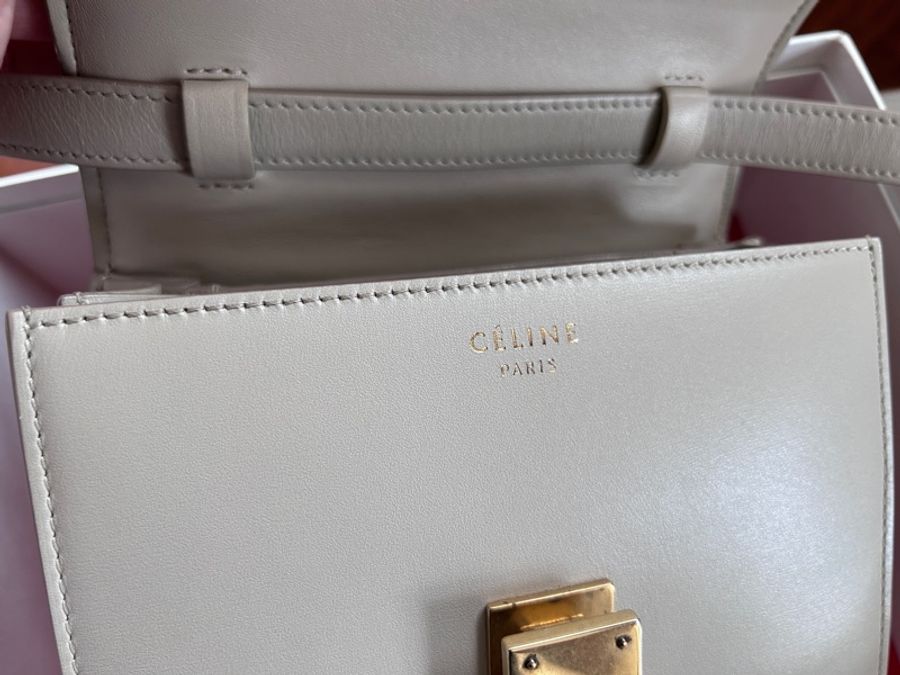 old Céline mini classic box皮 超美米灰色 9成新-2