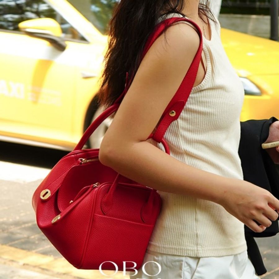 Hermes Lindy 愛馬仕 紅 金釦 Lindy26 Lindy 26-1
