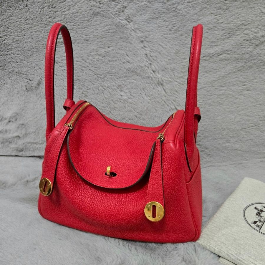 Hermes Lindy 愛馬仕 紅 金釦 Lindy26 Lindy 26-7