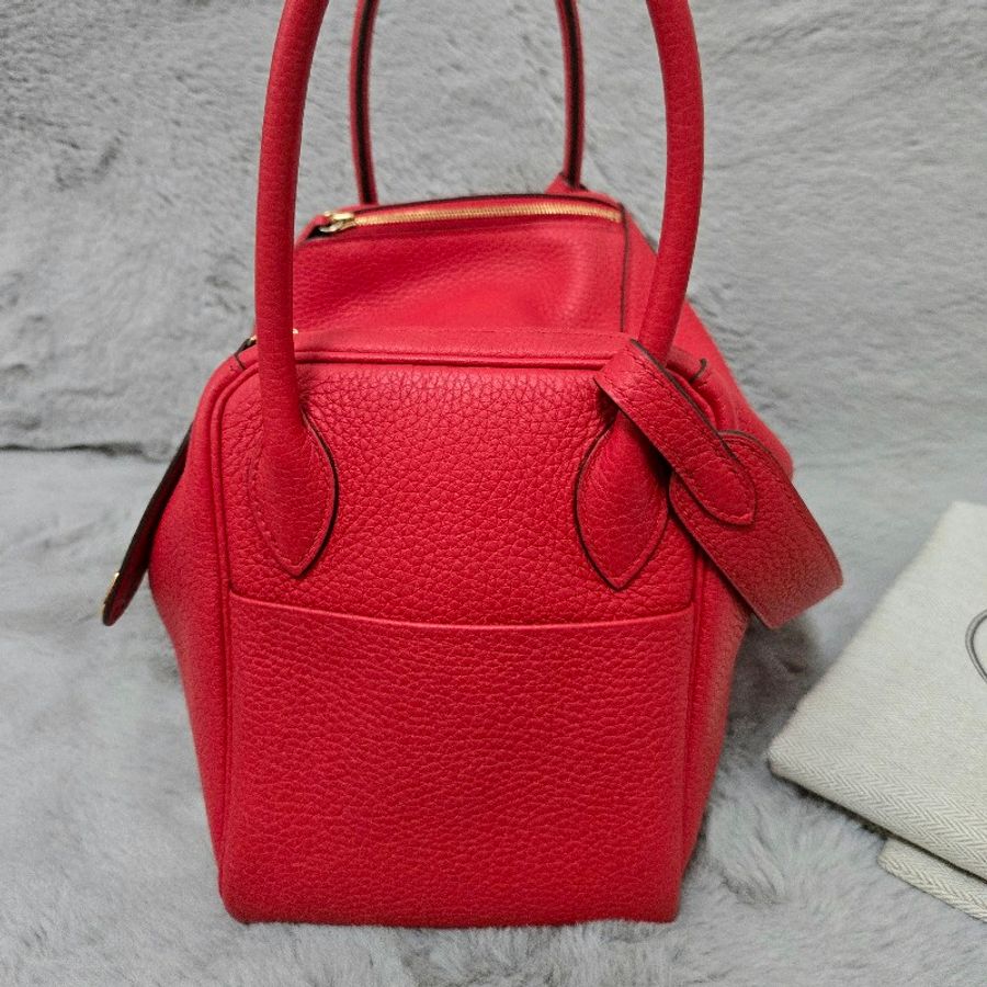Hermes Lindy 愛馬仕 紅 金釦 Lindy26 Lindy 26-9