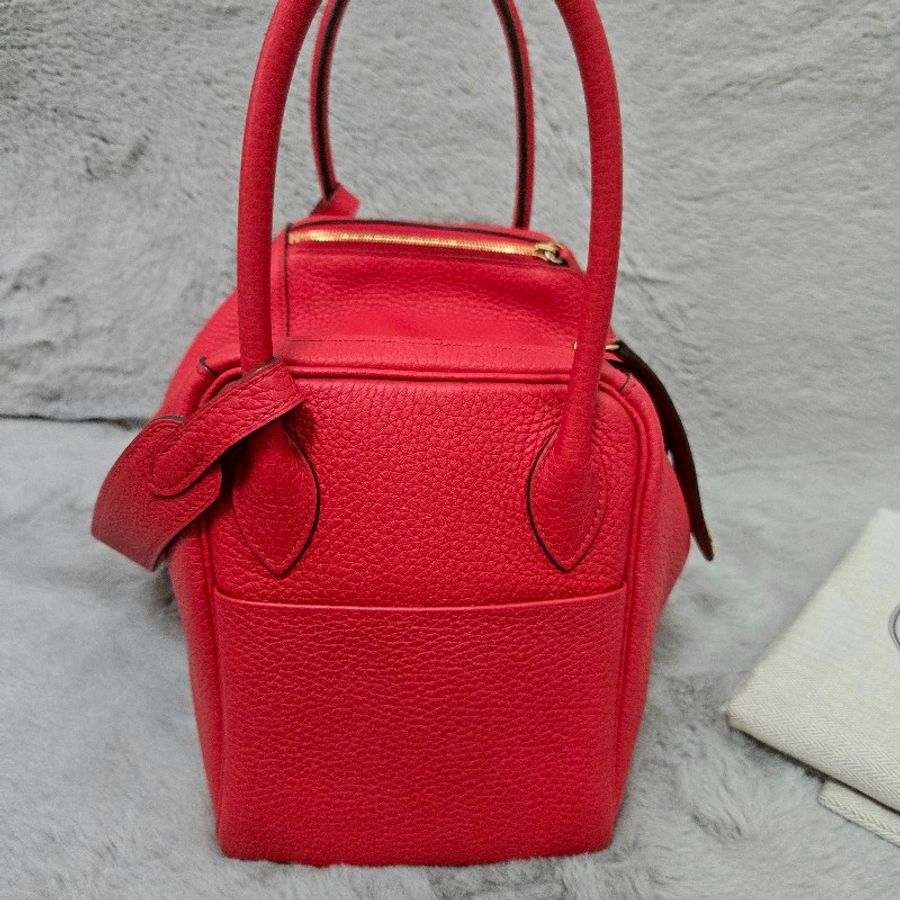 Hermes Lindy 愛馬仕 紅 金釦 Lindy26 Lindy 26-10