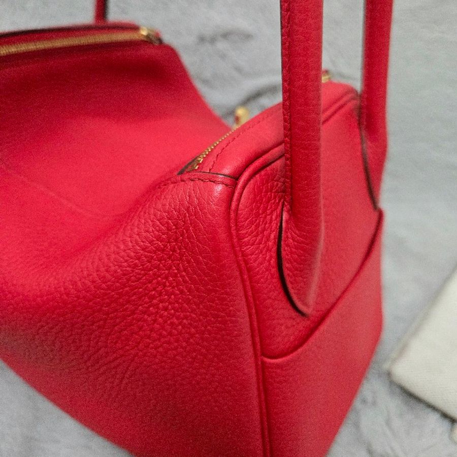 Hermes Lindy 愛馬仕 紅 金釦 Lindy26 Lindy 26-11