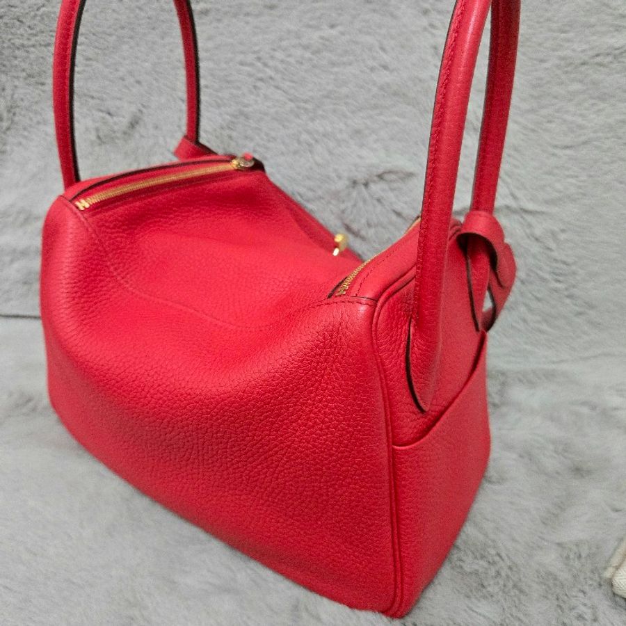 Hermes Lindy 愛馬仕 紅 金釦 Lindy26 Lindy 26-18