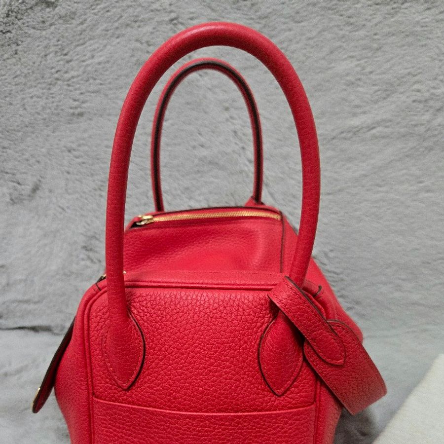 Hermes Lindy 愛馬仕 紅 金釦 Lindy26 Lindy 26-22