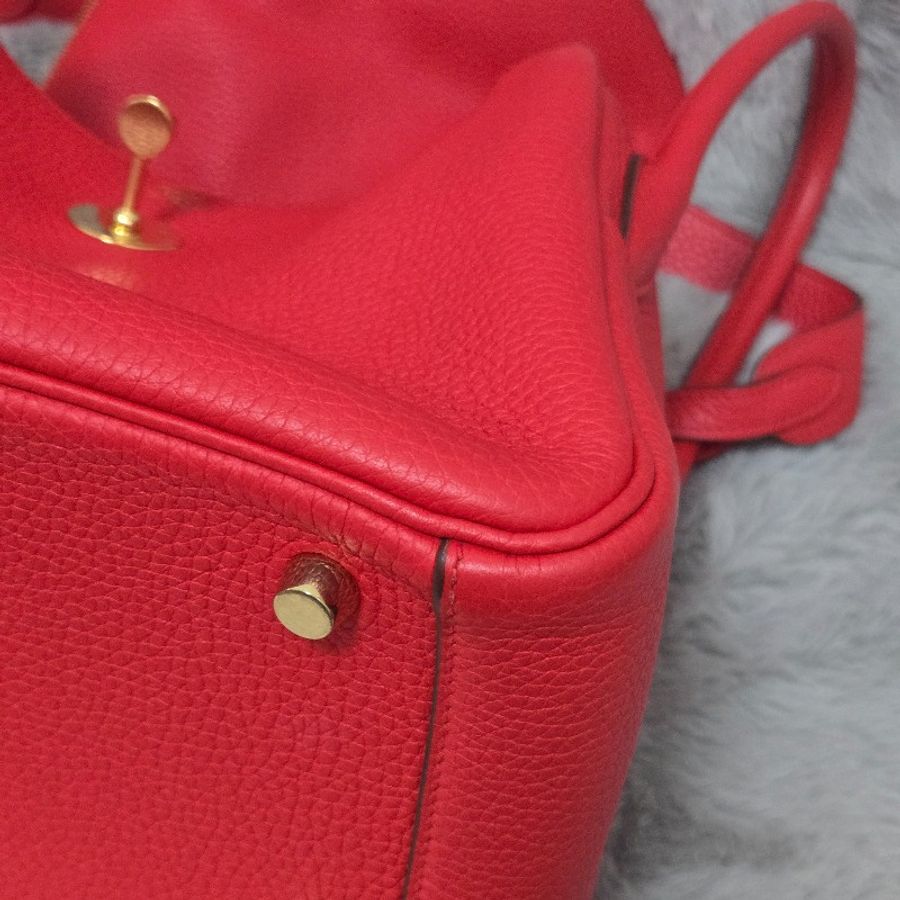 Hermes Lindy 愛馬仕 紅 金釦 Lindy26 Lindy 26-25