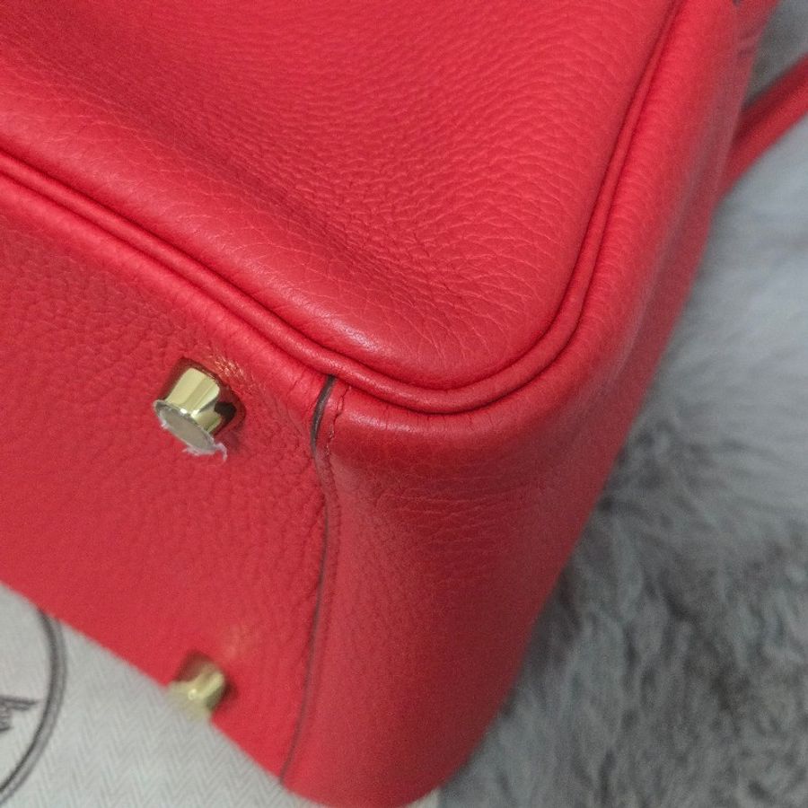 Hermes Lindy 愛馬仕 紅 金釦 Lindy26 Lindy 26-30
