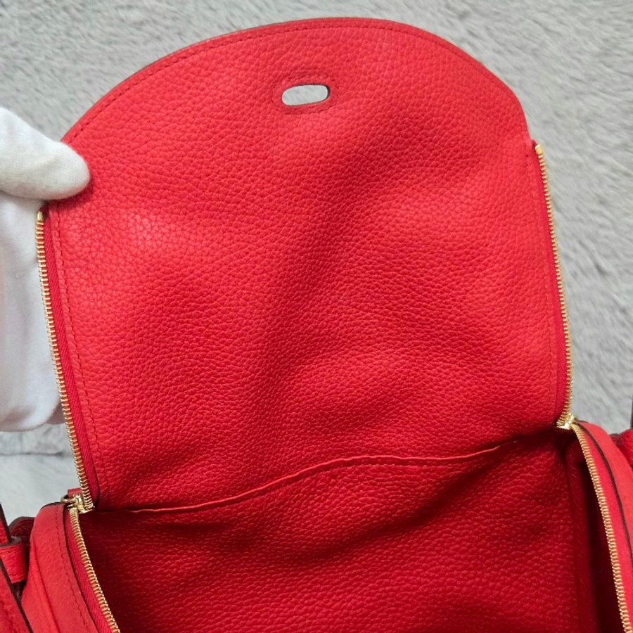 Hermes Lindy 愛馬仕 紅 金釦 Lindy26 Lindy 26-49