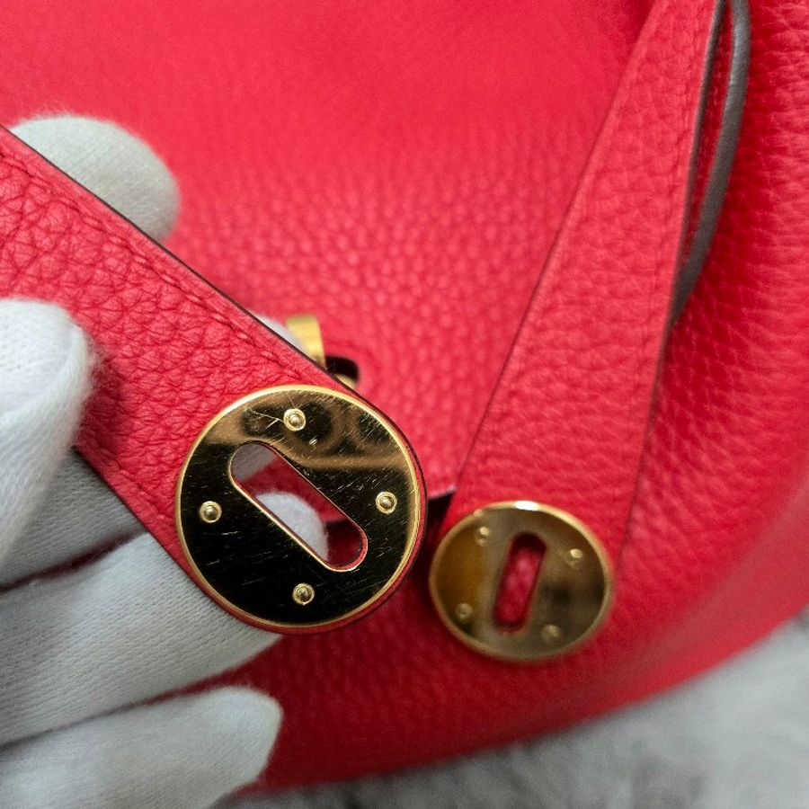 Hermes Lindy 愛馬仕 紅 金釦 Lindy26 Lindy 26-64