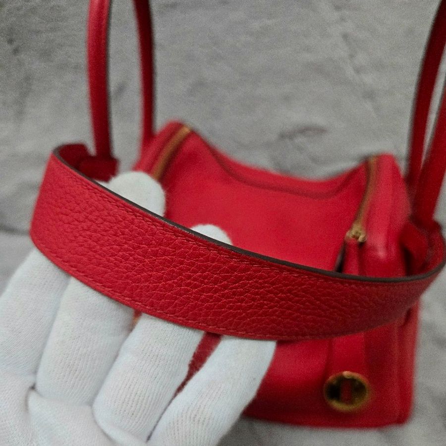 Hermes Lindy 愛馬仕 紅 金釦 Lindy26 Lindy 26-79