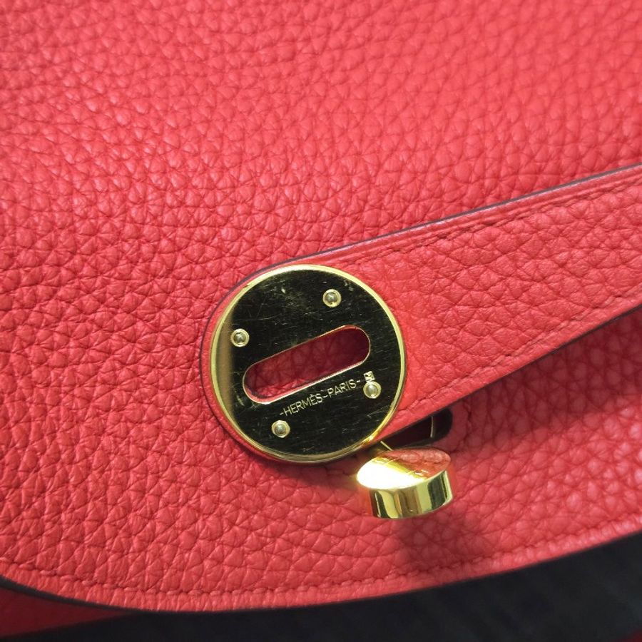 Hermes Lindy 愛馬仕 紅 金釦 Lindy26 Lindy 26-66