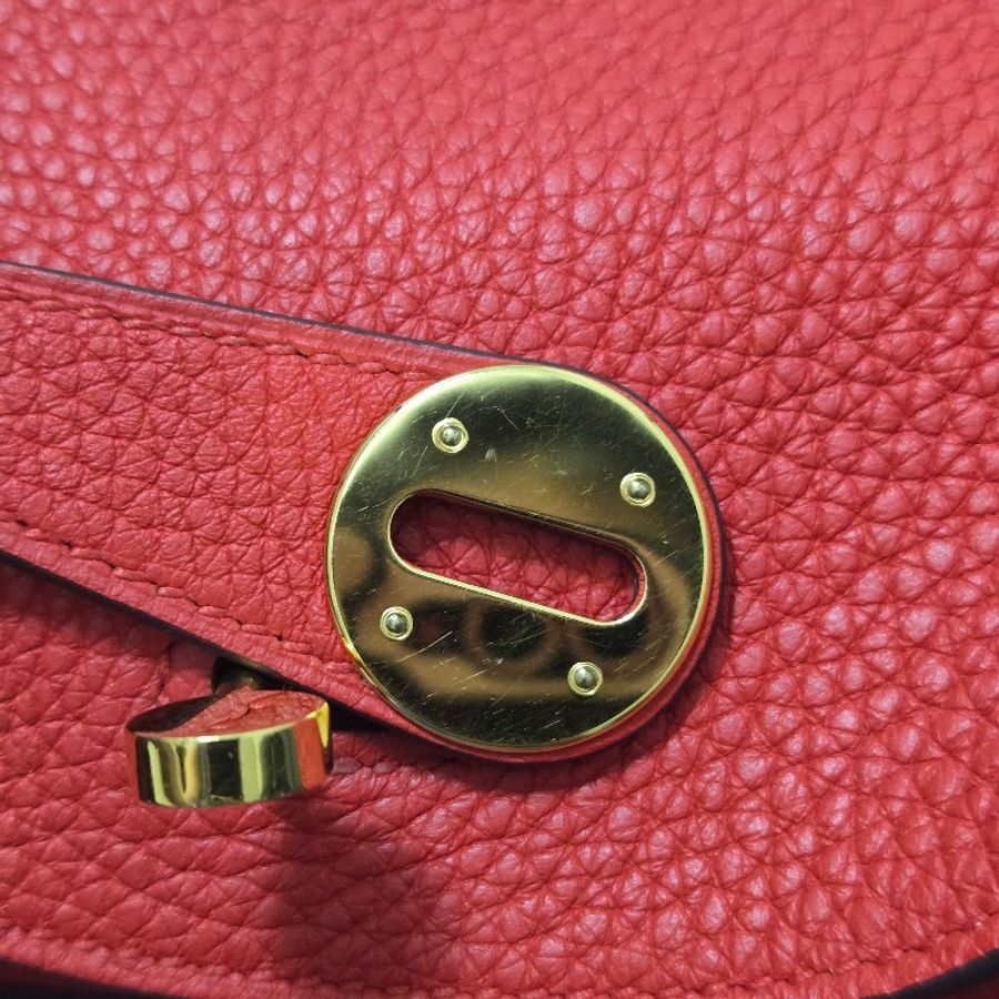 Hermes Lindy 愛馬仕 紅 金釦 Lindy26 Lindy 26-67