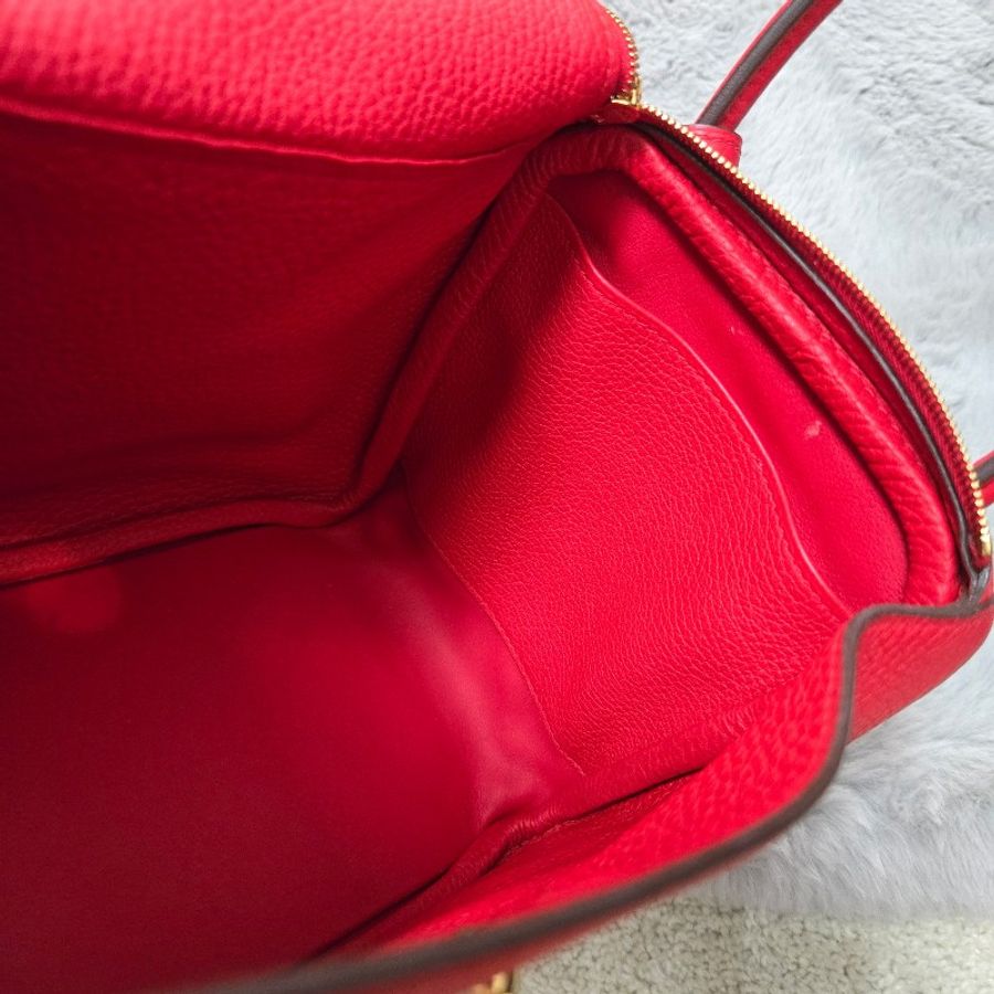 Hermes Lindy 愛馬仕 紅 金釦 Lindy26 Lindy 26-50