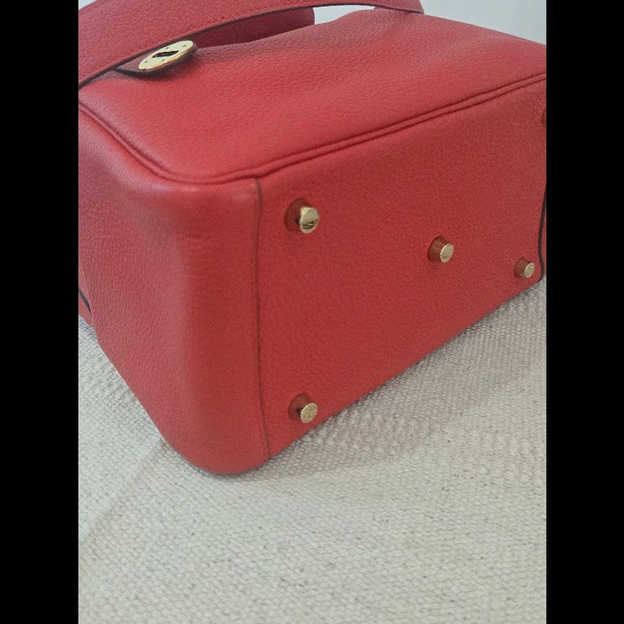 Hermes Lindy 愛馬仕 紅 金釦 Lindy26 Lindy 26-38
