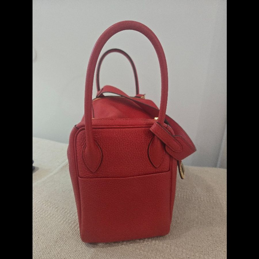 Hermes Lindy 愛馬仕 紅 金釦 Lindy26 Lindy 26-58