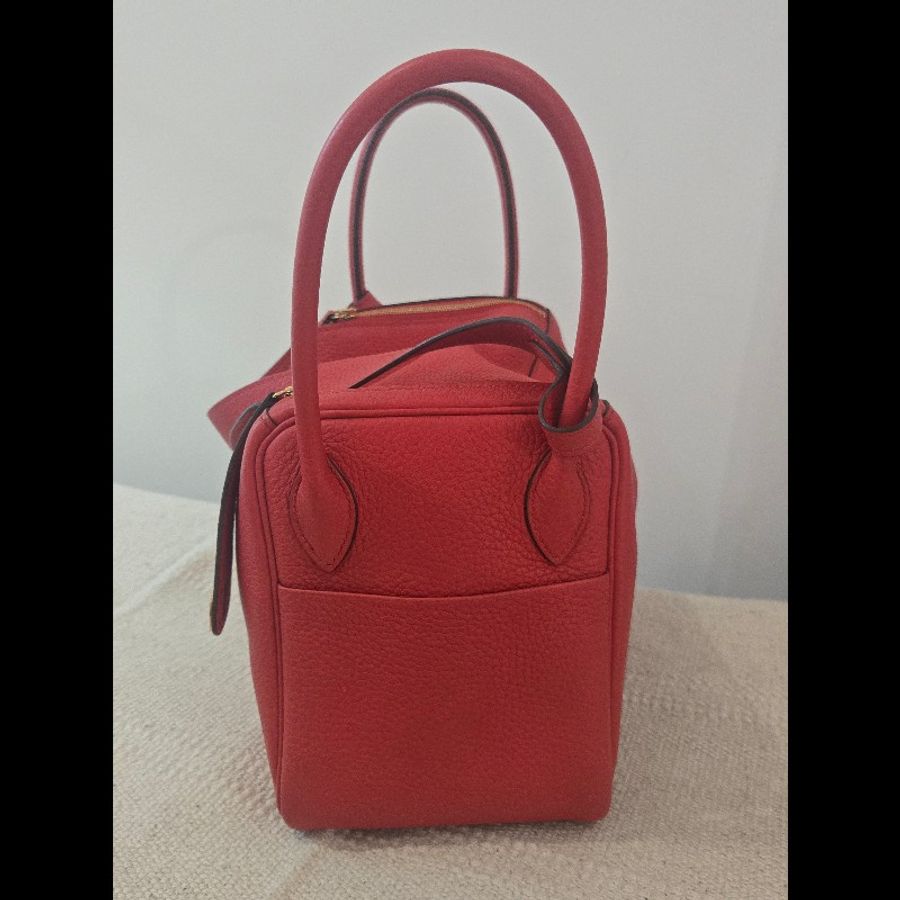 Hermes Lindy 愛馬仕 紅 金釦 Lindy26 Lindy 26-59