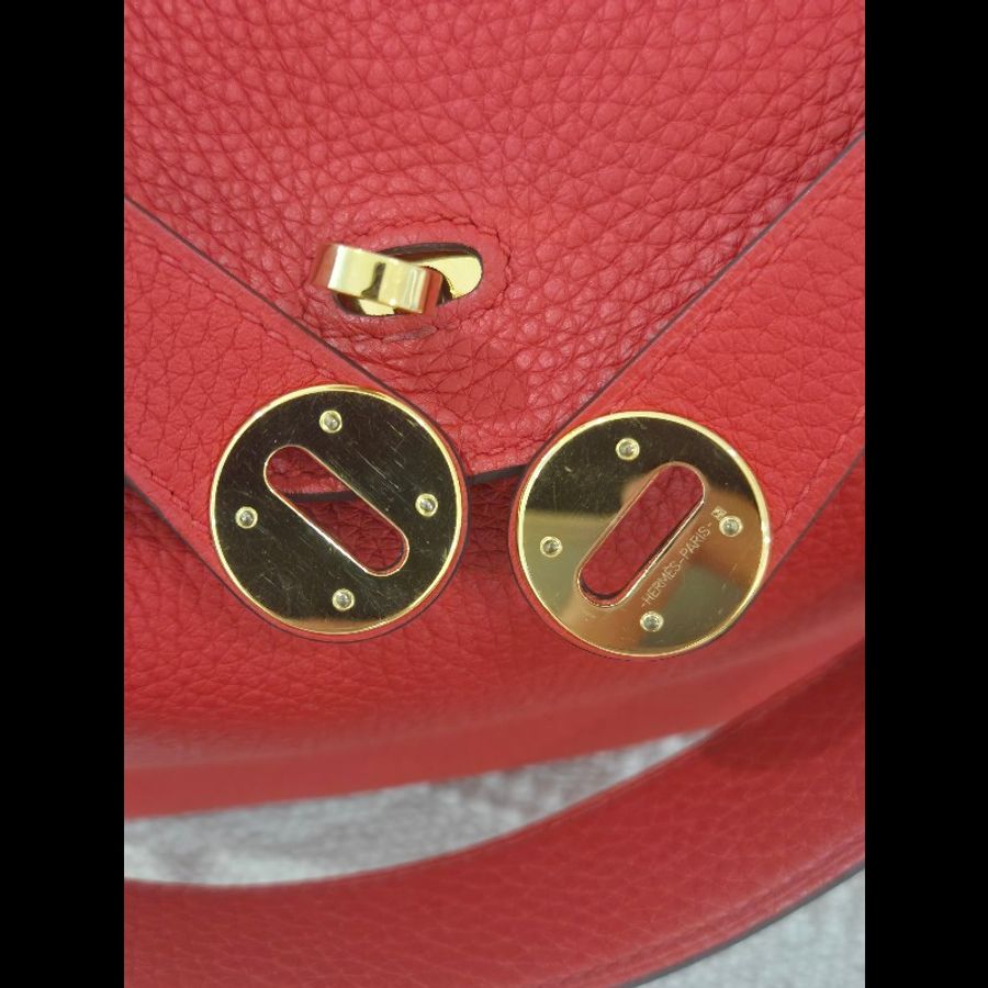 Hermes Lindy 愛馬仕 紅 金釦 Lindy26 Lindy 26-74
