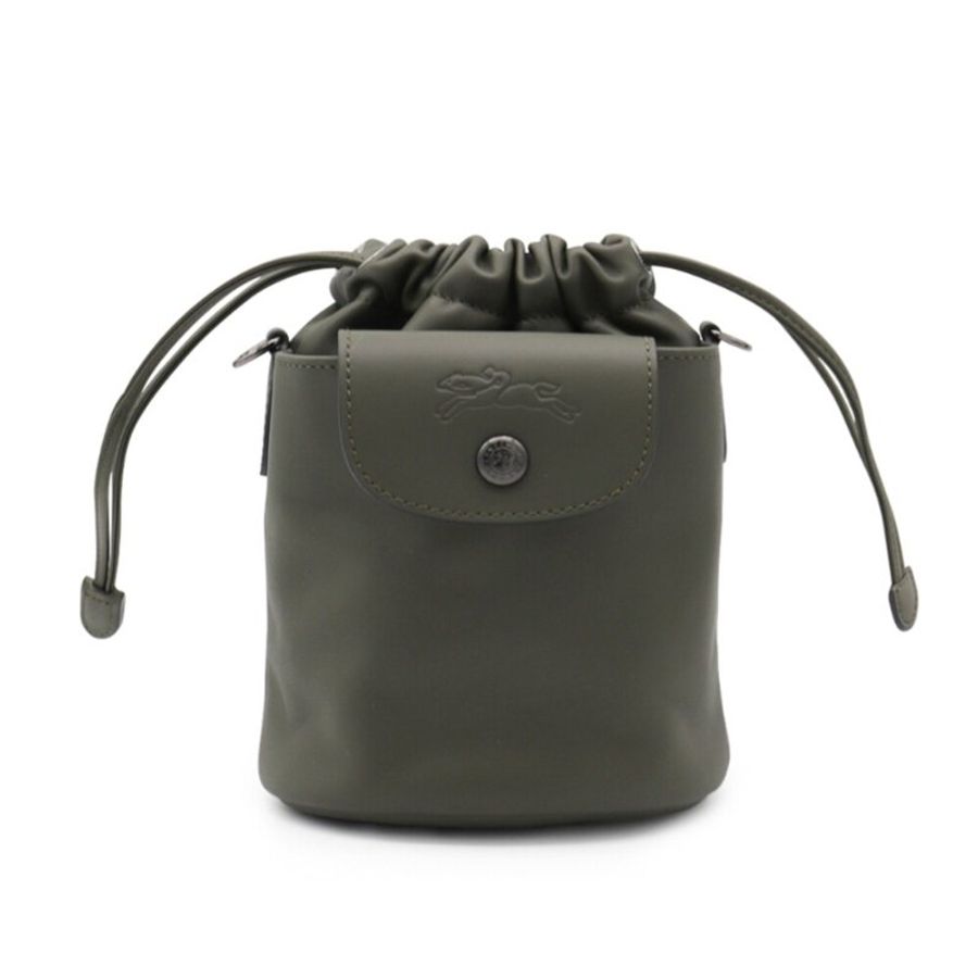 【LONGCHAMP】Le Pliage Xtra XS 牛皮 肩背包 斜背包 水桶包 冷杉綠色 10317987549-0