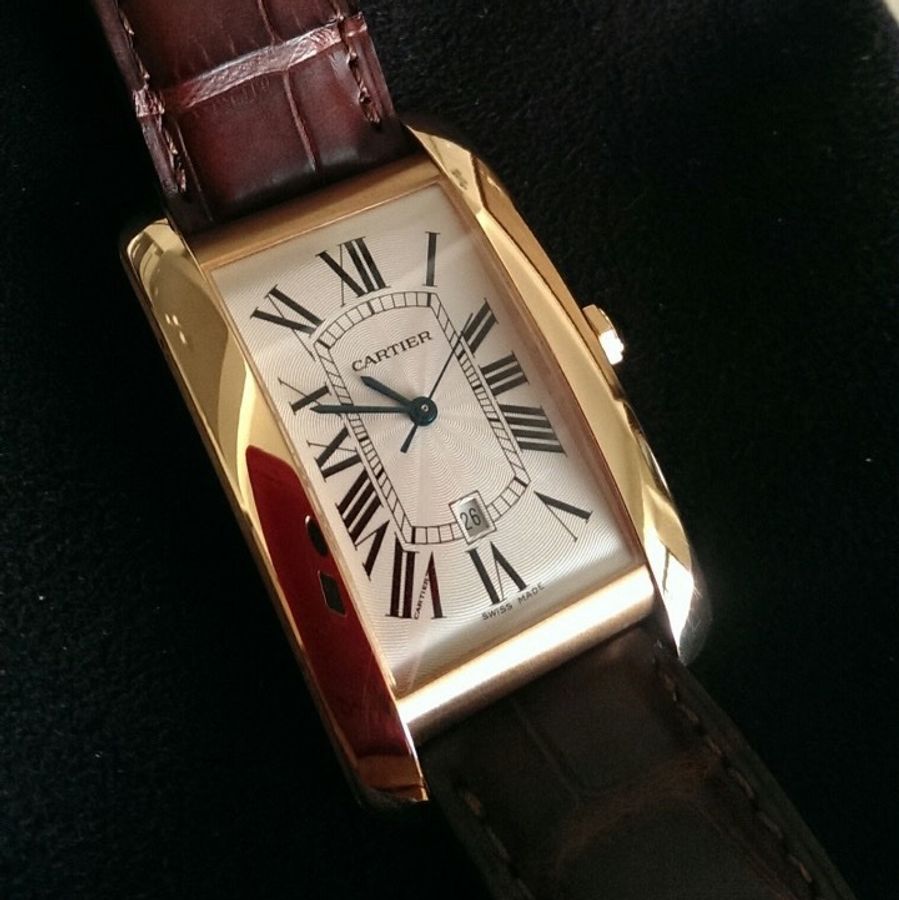 Cartier 美國坦克玫瑰金大型自動上鍊W2609156-1
