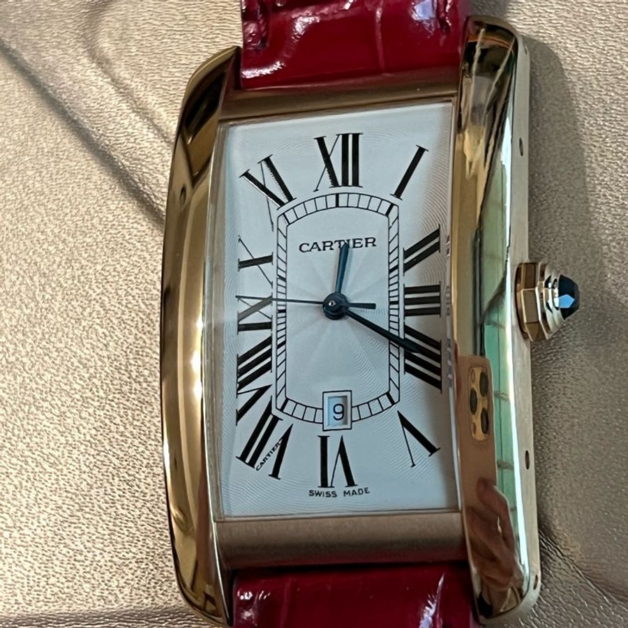 Cartier 美國坦克玫瑰金大型自動上鍊W2609156-7