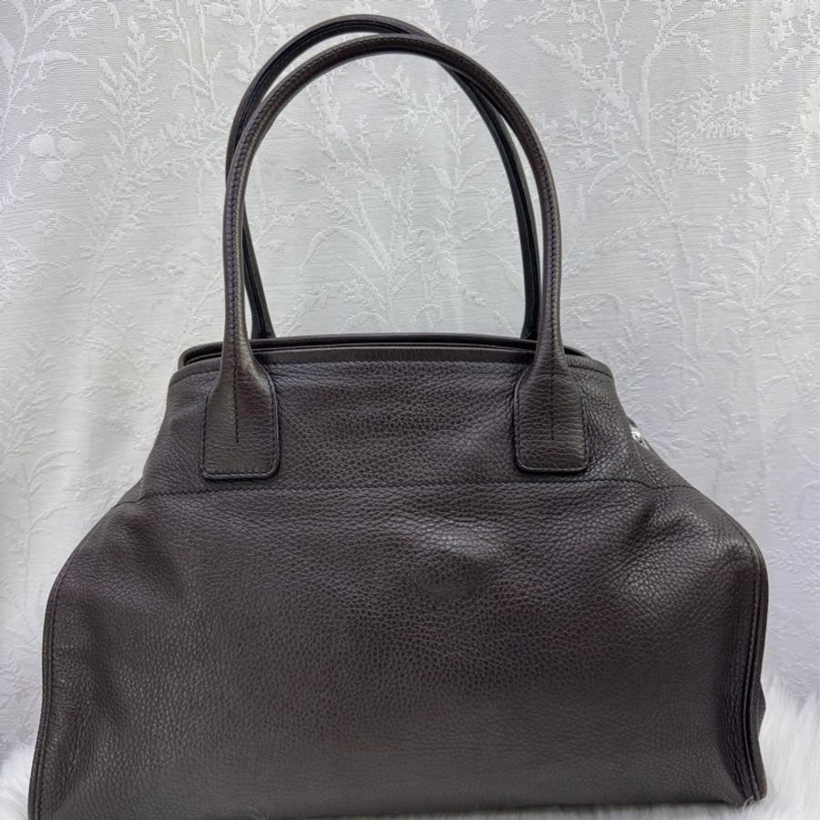 TOD'S牛皮皮革 Shoulder Bag銀扣肩背袋啡色-0