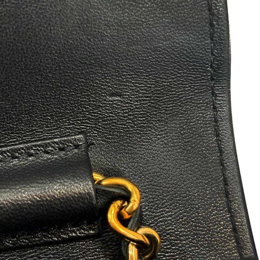 Chanel 展示品 粒紋牛皮季節撲克logo金鍊Woc斜背包(AP3076-黑)-8