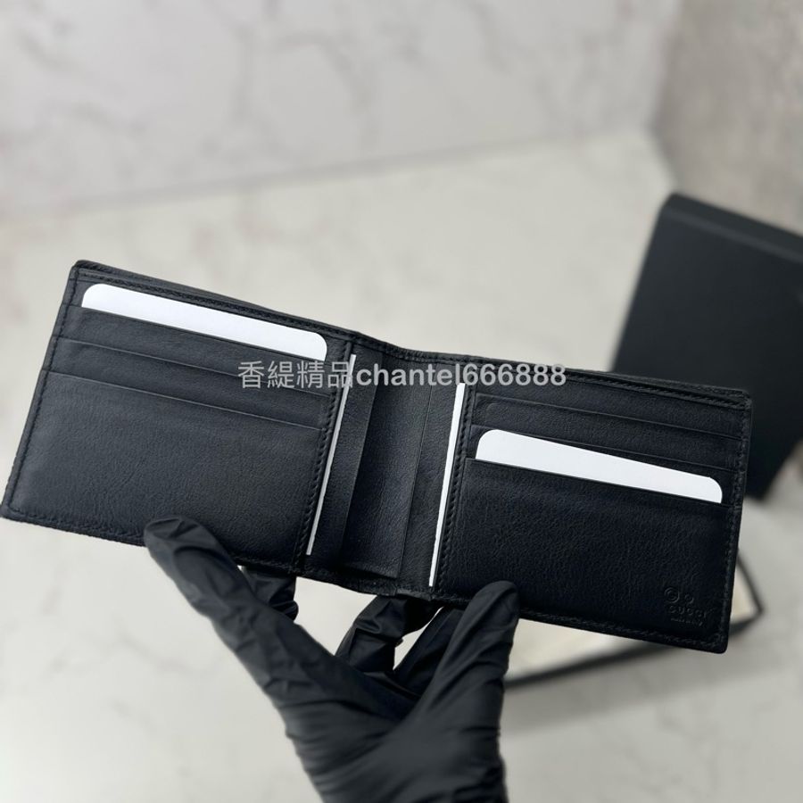 💗香緹國際精品💗 407 Gucci 黑壓紋牛皮短夾 極新-4