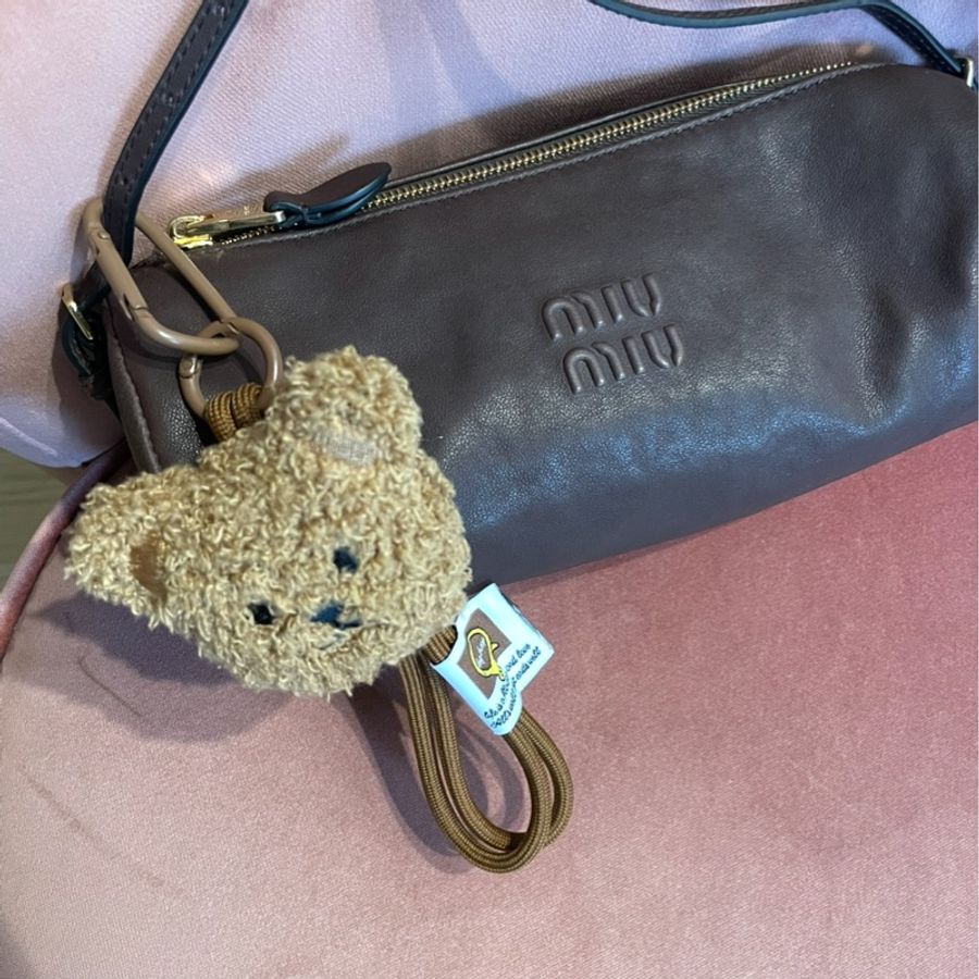 Miu miu 深咖啡 棕色鉛筆袋包 腋下包 化妝包 筆筒包-6