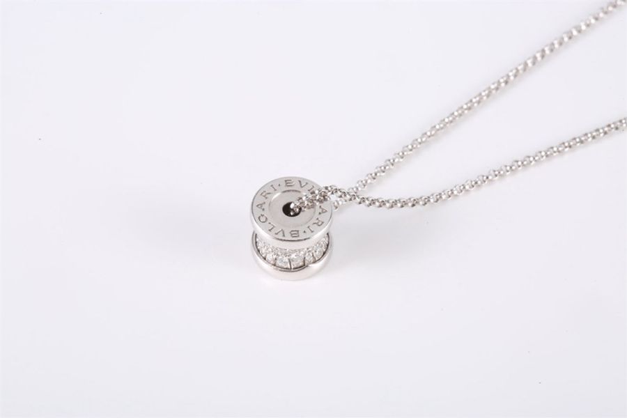 BVLGARI(寶格麗) B.ZERO1 小蠻腰項鏈 滿鑽 18K白金/鑽石 項鏈 白金 鑽石/18K-2