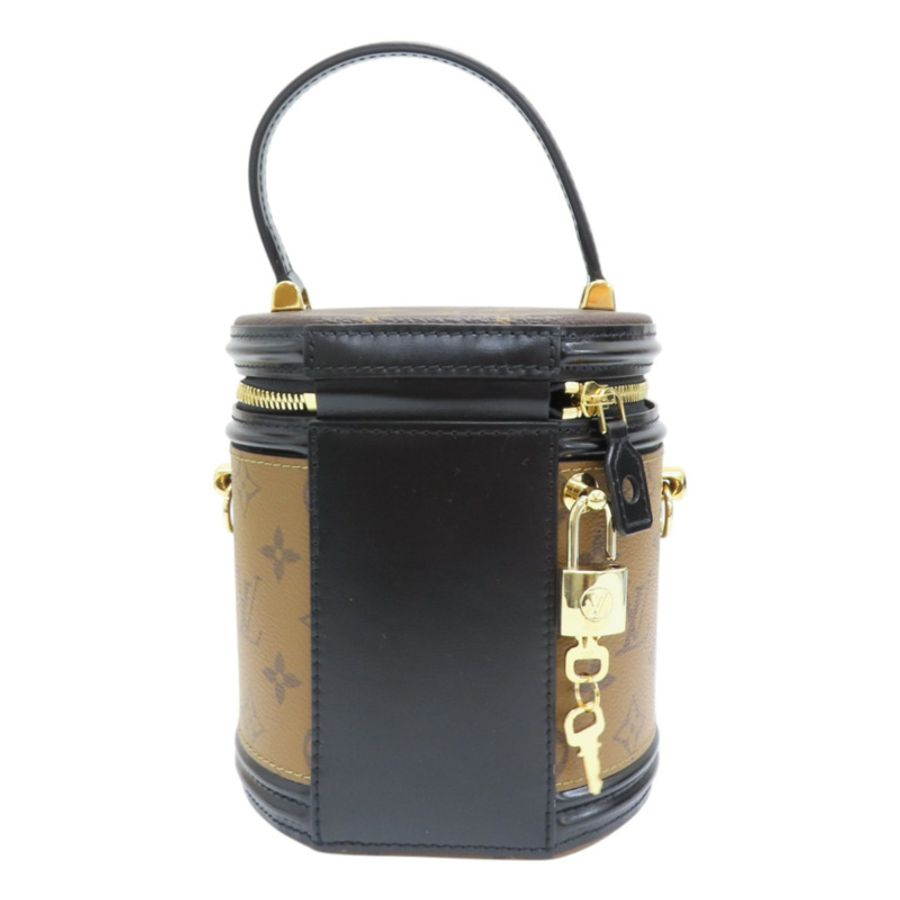 棕色 原花 Reverse帆布 Cannes 圓筒包 兩用包【LOUIS VUITTON LV 路易威登】 M43986-1