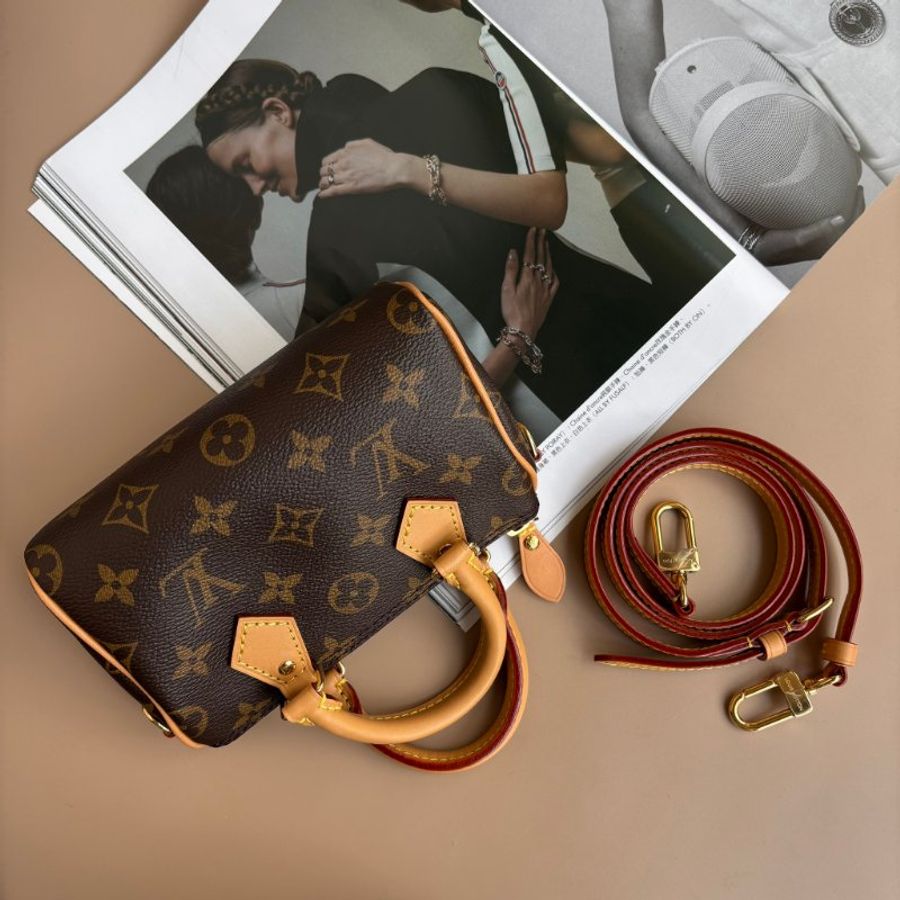 ::LOUIS VUITTON:: LV M81085 Nano Speedy 花紋手提斜背包-0