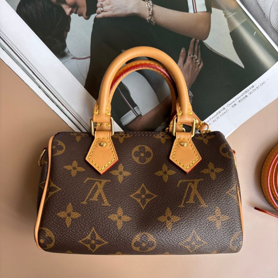 ::LOUIS VUITTON:: LV M81085 Nano Speedy 花紋手提斜背包-2