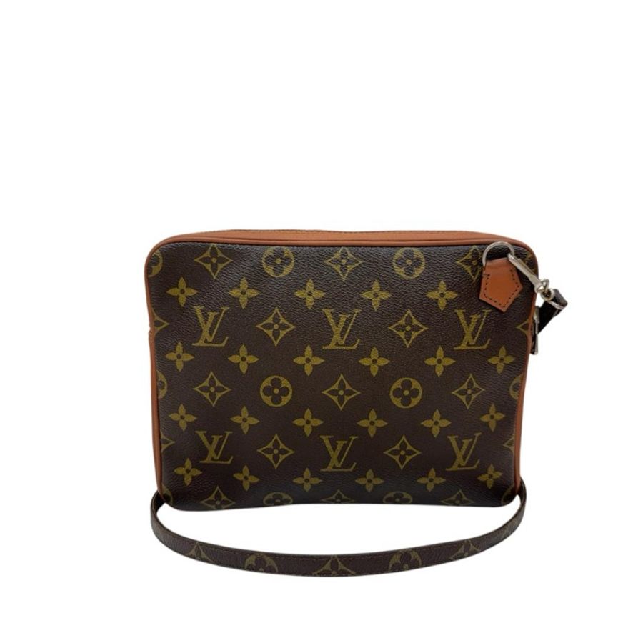 【赫蒂國際精品】 Louis Vuitton 路易威登 紅皮老花方形斜背包 vintage-0