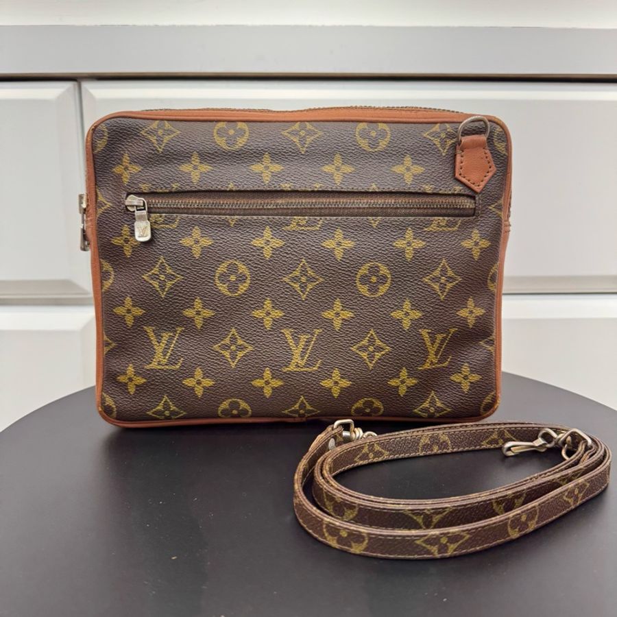【赫蒂國際精品】 Louis Vuitton 路易威登 紅皮老花方形斜背包 vintage-3