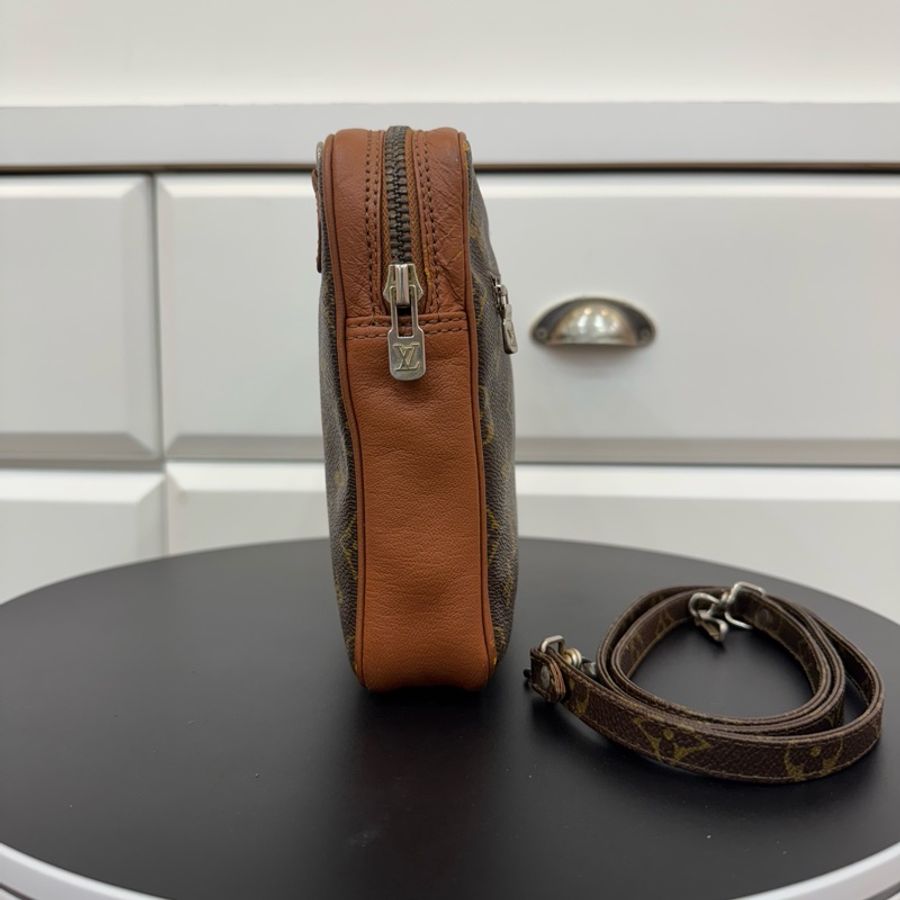 【赫蒂國際精品】 Louis Vuitton 路易威登 紅皮老花方形斜背包 vintage-5
