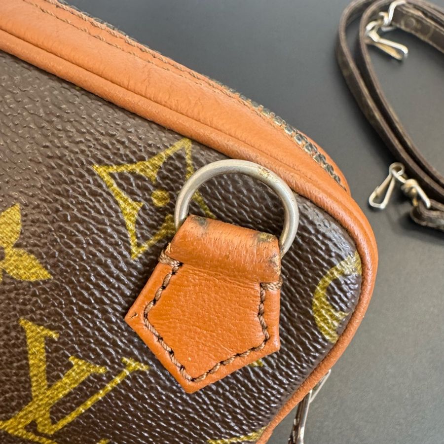 【赫蒂國際精品】 Louis Vuitton 路易威登 紅皮老花方形斜背包 vintage-22