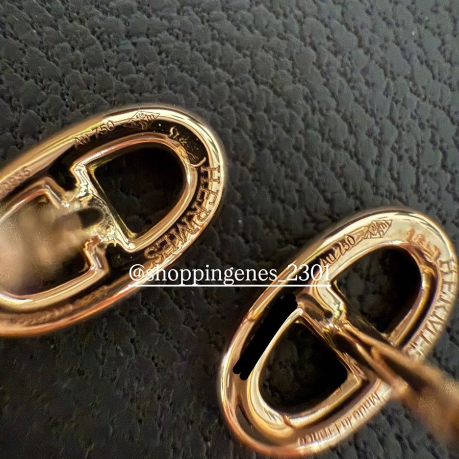 愛馬仕 Hermes 18K玫瑰金 迷你豬鼻耳環 全新品-5