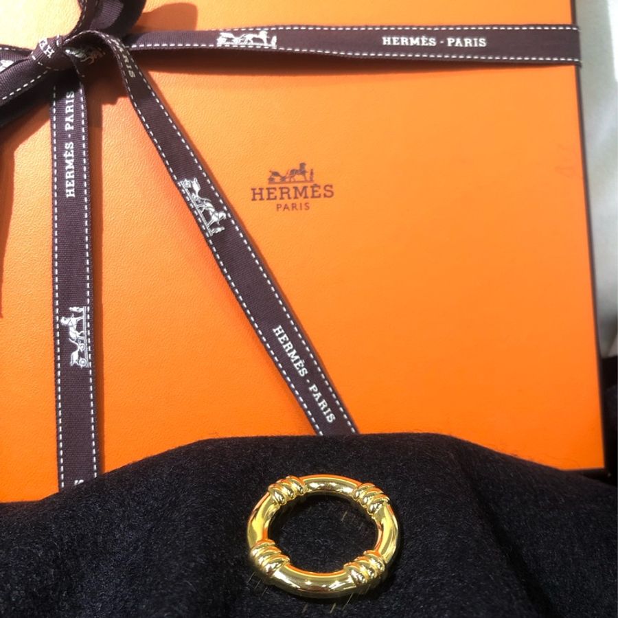 HERMÉS 金色水泡圈絲巾扣 O917-17