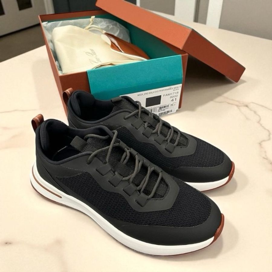 🎉新品好折扣✨Loro Piana FAM1718 男款超細纖維 Week-End Walk 運動鞋 黑色 EU39/39.5/40/40.5/41/41.5/42/42.5(購買請告知所需尺寸)-6