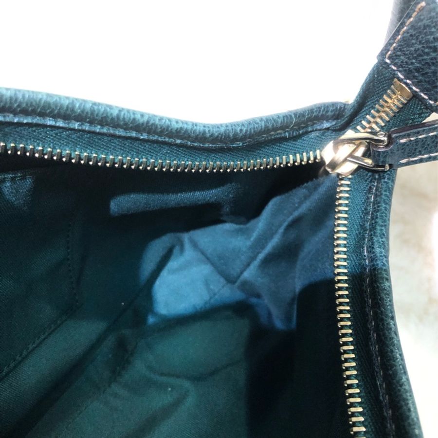 Gucci 古馳墨綠色老花布料腋下包 XB204-54