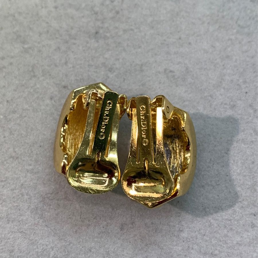 Dior 迪奧 金色黑色復古蛇骨項鏈耳夾套裝 X774-22