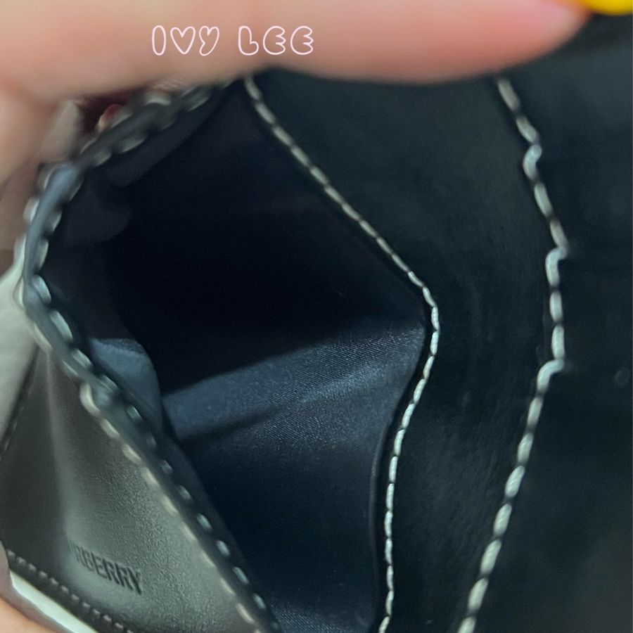 Burberry 80527901 經典格紋拼皮革 雙折錢夾 棕色黑色 短夾 正品 二手精品-5