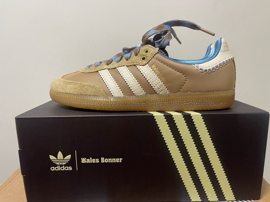 Adidas Originals x Wales Bonner Nylon Samba 聯名款 卡其色/米色/天空藍/焦糖底IH3261-2
