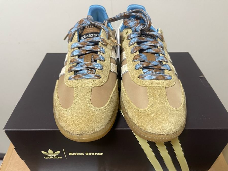 Adidas Originals x Wales Bonner Nylon Samba 聯名款 卡其色/米色/天空藍/焦糖底IH3261-6