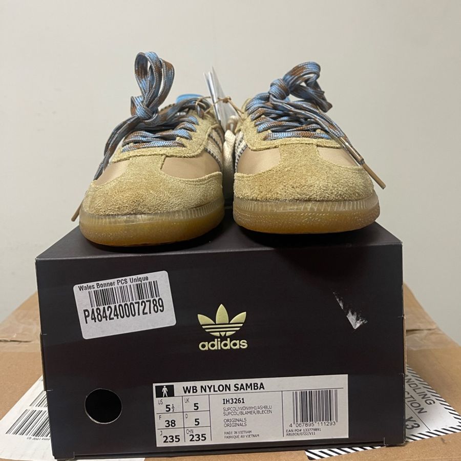 Adidas Originals x Wales Bonner Nylon Samba 聯名款 卡其色/米色/天空藍/焦糖底IH3261-11