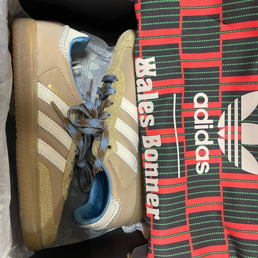 Adidas Originals x Wales Bonner Nylon Samba 聯名款 卡其色/米色/天空藍/焦糖底IH3261-12