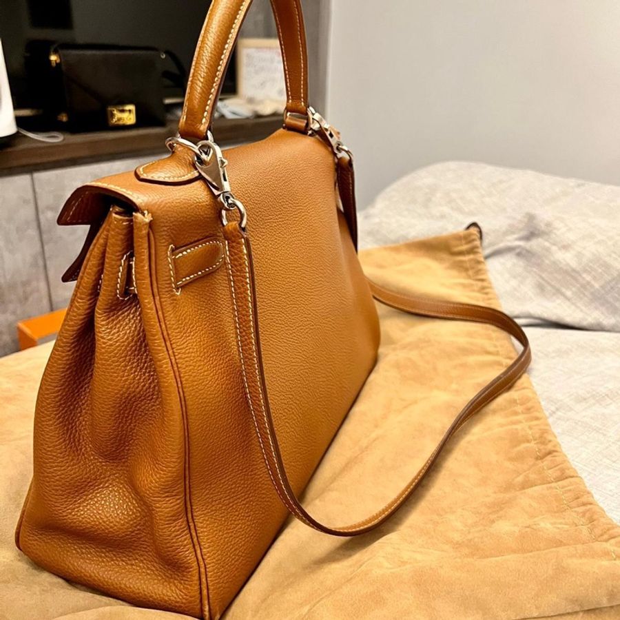 Hermes kelly 32 Togo Stamp Squ H Gold/ Silver-1
